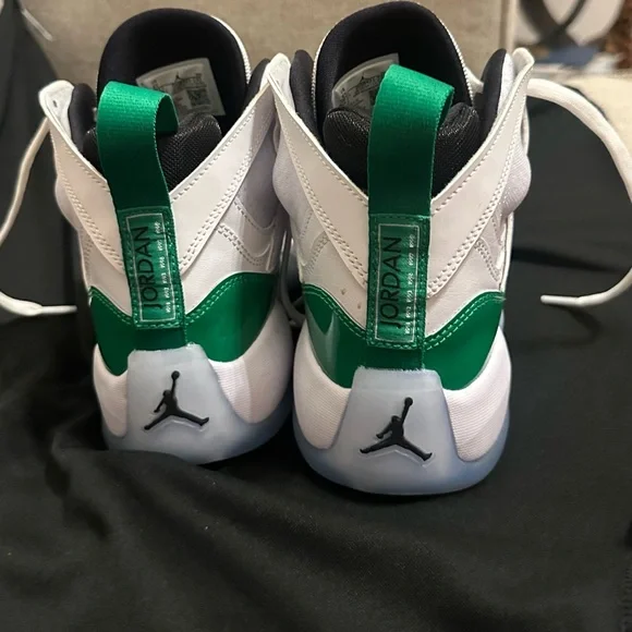 White and Green High-Top Sneakers - Picture 2 of 5